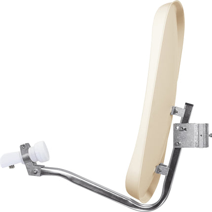 TechniSat DIGIDISH 45 – Satelliitantenn kahele kasutajale (45 cm väike satelliitsüsteem – komplekt seinakinnituse ja universaalse kahekordse LNB-ga) beež