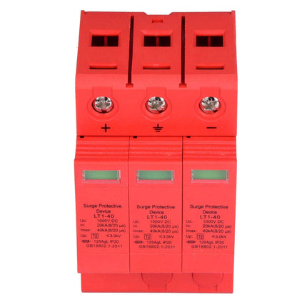 Surge protection device, hybrid inverter, DC surge protection arrester PV surge protection DC, 3P 3.0KV DC power protector arrester device for lightning protection (3p40ka)