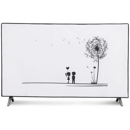 kwmobile 55" TV Cover - Indoor TV Screen Protector Cover - TV Screen Dust Cover - Dandelion Love Black White