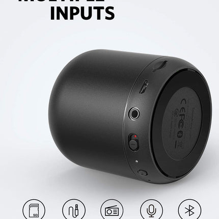 Anker SoundCore Mini Super Portable Bluetooth Speaker with 15 Hours of Playtime, 20 Meters of Bluetooth Range and Powerful Bass (Black) (Refurbished)