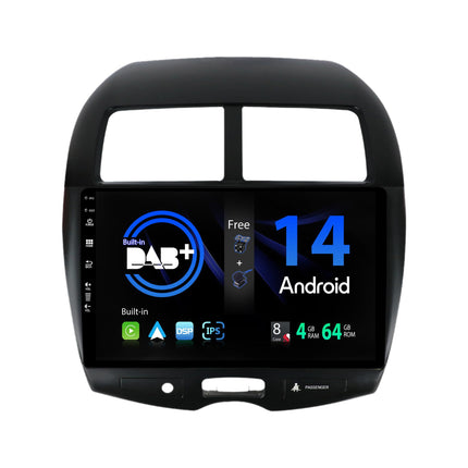 SXAUTO [Sisseehitatud DAB] Android 14 autoraadio Mitsubishi ASX-ile (2010-2019) - sisseehitatud Carplay/Android Auto - LED-kaamera + mikrofon - 4G+64G - AHD 360-CAM roolijuhtimise kiirkäivitus - 2 DIN IPS 10.1 tolli