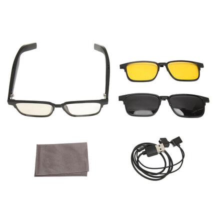 Smart Glasses Headphones, Wireless Bluetooth Headsets with Open Ear and Touch and Voice Control, Waterproof Audio Sunglasses for Meetings, (with polarized lenses and