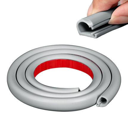 Inscrip Mini Self-Adhesive Cable Duct, Flexible Semi-Circular Cable Duct, Cable Bridge Floor for Cable Protection, for Home Office, Universal Floor Outdoor Indoor Cable Ducts, 7mm Height (Gray, 4m)