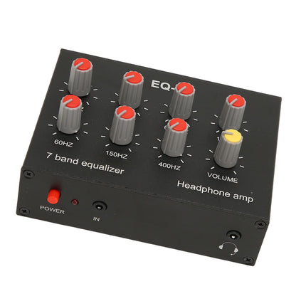 7-band sound equalizer, 3.5 mm input, car sound equalizer, ear amplifier, output, input, 12 DB, high bass adjustment, two-channel digital equalizer
