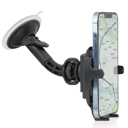 Wicked Chili Car Mount Compatible with iPhone 15, 14, 13, 12, 11 (Pro, Mini) SE 2020, SE, XS, X, 8, 7 Car Phone Holder with Suction Cup and Ball Joint (Made in Germany)