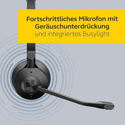 Jabra Engage 65 SE juhtmevaba stereopeakomplekt professionaalseteks kõnedeks, DECT-turvalisus, 13-tunnine aku, terve päeva kestev alus, toiteadapter, USB-C-kaabel, koosolekurakenduse ühilduvus