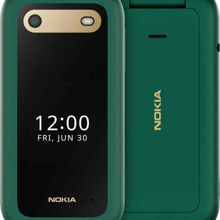 Nokia 2660 Flip 4G, kahe telefoniga, 128MB 48MB RAM, lopsakas roheline