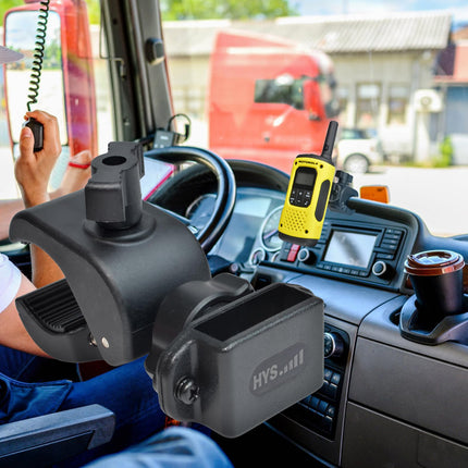 HYS jalgratta/mootorratta/auto/veoauto raadiohoidik, raadiosaatja hoidik, mis ühildub Baofeng UV5R Kenwood Midland Quansheng Motorola Tlkr kahesuunalise raadioga