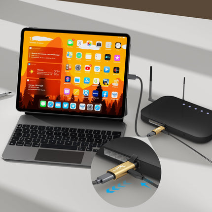 Mygatti USB C Etherneti adapter 100W PD liidesega/2 tk pakis, C-tüüpi emane - RJ45 isas, 1 Gbps, laadimine ja surfamine 2-ühes, kaasaskantav muundur, integreeritud nutikas kiip, ühildub arvuti ja sülearvutiga