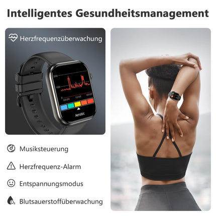 Blackview Smartwatch Men Women, AMOLED Screen Always-On, Fitness Watch with Phone Function, Make/Receive Calls, Sports Watch 100+ Sport Modes, Heart Rate Sleep Monitor, Pedometer, Watch for Android iOS