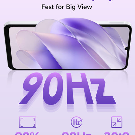 Ulefone Note 20 Pro Android 14 nutitelefon, 6,75-tolline HD+ ekraan, 256 GB ROM + 8 GB RAM, 50MP kaamera, 6000mAh aku, lukustamata 4G kahe SIM-kaardi pesa/näotuvastuse/sõrmejäljelugeja/GPS/OTG
