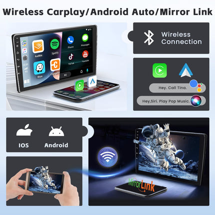 4+64GB Android 13 Car Radio for Peugeot 207 2006-2015 Wireless Carplay Android Auto, 9" Screen Bluetooth Car Radio Navigation Rear View Camera WiFi FM RDS Radio SWC