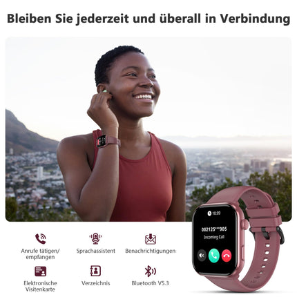 Blackview Smartwatch Women Men, AMOLED Screen Always-On, Fitness Watch with Phone Function, Make/Receive Calls, Sports Watch 100+ Sport Modes, Heart Rate Sleep Monitor, Pedometer, Watch for Android iOS