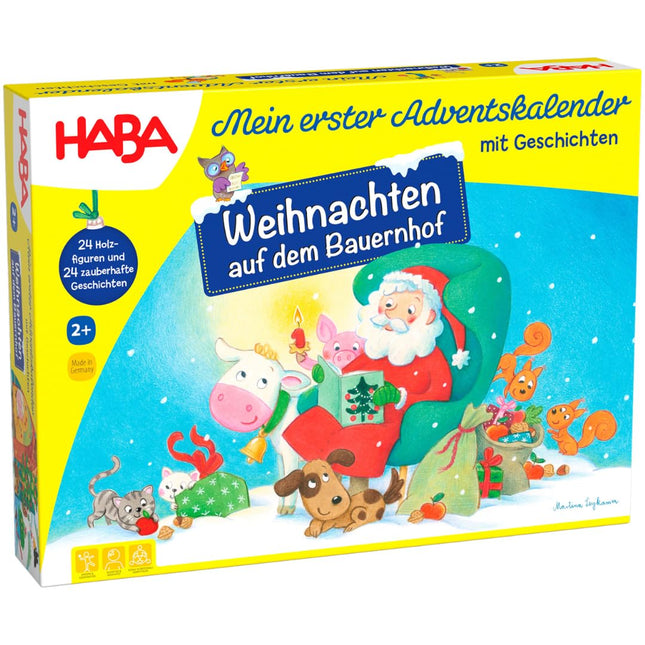 HABA advendikalender – Jõulud talus – 3D mängumaastik 24 armsa puidust figuuriga – jõulukalender lastele vanuses 2 aastat ja vanemad - 1303156001