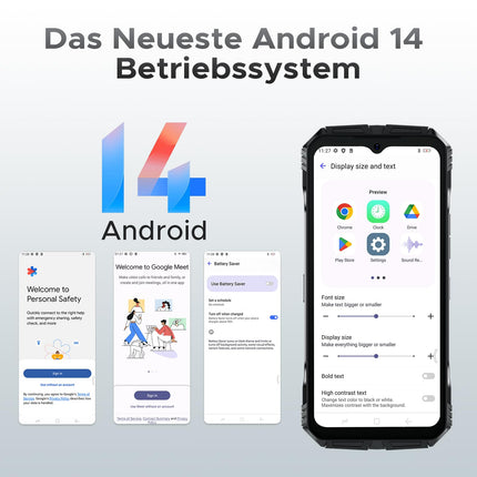 DOOGEE S Cyber Pro Outdoor Handy 32GB+512GB(2TB), 50MP+32MP+Nachtsehen 20MP Outdoor Smartphone Ohne Vertrag Android 14, 6.6" FHD+ 120Hz, 10800mAh/33W Baustellenhandy, IP68/ NFC/ 4G Dual SIM/OTG/GPS