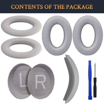 SOULWIT Replacement Ear Pads Cushions + Headband Headband + Silicone Ear Pads Protective Cover Covers, Replacement Accessory Kit for Bose QuietComfort 35 QC35, QC35 ii Over-Ear Headphones