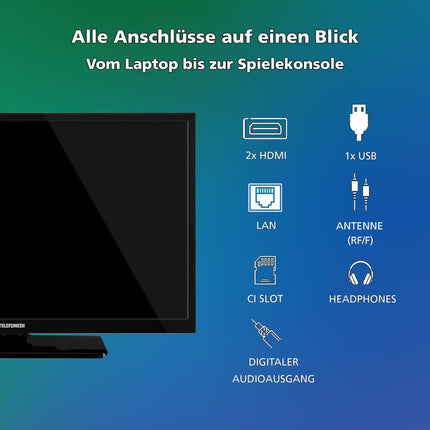 Telefunken TV 24-tolline nutiteler VIDAA XH24VP550M HD-teler, HDR-teler integreeritud kolmekordse tuuneriga, LED-teler must