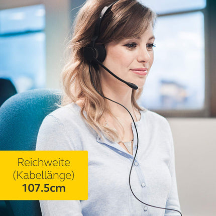 Jabra Q711011 Biz 2300 QD kõrvapealsed monopeakomplektid kiire lahtiühendamisega - mürasummutavad juhtmega kõrvaklapid lauatelefonidele, mustad, kiire lahtiühendamine
