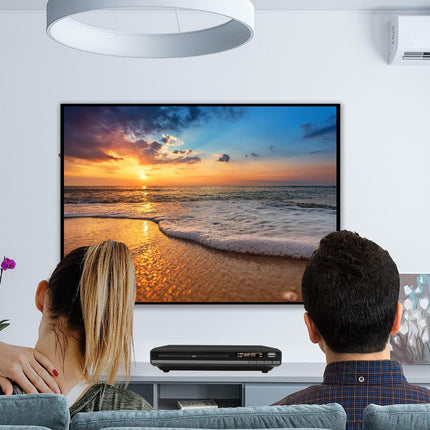 JOVELL kompaktne HD DVD-mängija telerile HDMI AV-väljundi ja kaabliga, 1080P DVD-CD-mängija USB-sisendiga, kõik piirkonnad vabad, veaparandus, integreeritud PAL NTSC süsteem (must DVD-168)