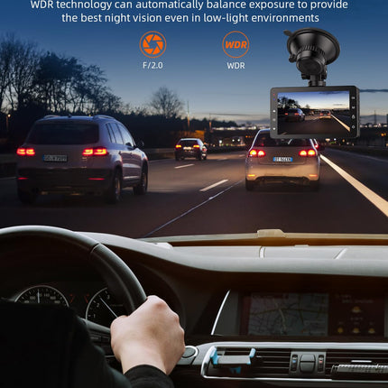 Auto esikaamera, 1080P FHD autokaamera öönägemise, WDR ja 176° lainurkkaameraga, 3" IPS ekraan, tsükkelsalvestus, G-andur, liikumistuvastus ja parkimisrežiim, sisaldab 32G SD-kaarti