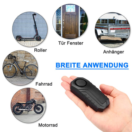 Bicycle Alarm, 113dB Anti-theft Alarm with Remote Control, Vibration Motion Sensor Waterproof Alarm for Motorcycle, Scooter, Bicycle, Door