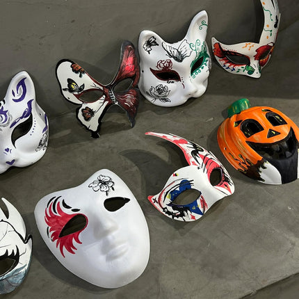 12-osaline isetehtud valge pabermask, maskiballi peomask, värvitavad pabermaskid, valged ja värvimata, isiksuse, loomingulise disaini, karnevali, rollimängu ja cosplay jaoks