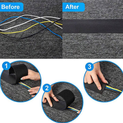 rflaueo U30-1 Cable Floor Cord Cover, Cable Grip, Cable Protector for Home, Office, Living Room, Carpet, 3 m