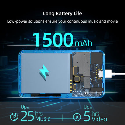 MP3-mängija Bluetoothi ​​ja WiFi-ga, 4-tolline puutetundliku ekraaniga MP4-mängija Spotifyga, Androidi voogedastusmuusikamängija Pandoraga, kaasaskantav HiFi-heli digitaalne audiopleier kõlariga, sinine
