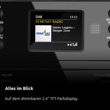 TechniSat DIGITRADIO 371 CD IR - Stereo internetiraadio (DAB+, FM, CD-mängija, Wi-Fi, Bluetooth, värviline ekraan, USB, AUX, kõrvaklapipesa, äratuskell, 10 vatti, kaugjuhtimispult), must/hõbedane