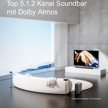 ULTIMEA 5.1.2 Sound Bar with Dolby Atmos, Home Theater Surround Sound System, Soundbar for TV with 8" Subwoofer, 2 Upward-Firing Drivers, Dolby Atmos Sound System, Nova S80 (2025 Upgraded Speakers)
