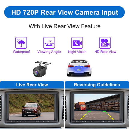 Double Din Radio Android with Wireless CarPlay &amp; Wireless Android Auto, Car Radio with Navigation 7 Inch Screen, Car Radio Touch Display with Bluetooth, WiFi, 4G, Rear View Camera, AM/FM, AUX/SWC