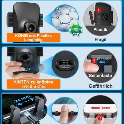 VANMASS autotelefoni hoidik 2025 uusima versiooniga autotelefoni hoidik 4-ühes ventilatsiooniga ja iminapaga telefonihoidik 100% kriimustuskindel nutitelefoni hoidik iPhone 16, Samsung S24, Huawei, Xiaomi, LG jne jaoks.