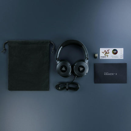 Razer Kraken V4 X - juhtmega arvutimängude peakomplekt (Triforce 40 mm draiverid, sissetõmmatav kardioidmikrofon, 7.1 ruumiline heli, Chroma RGB, arvuti - konsoolide ja mobiiltelefonide jaoks USB-C kaudu) must