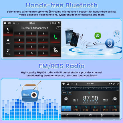 [8-tuumaline 4G+64G] Hikity autoraadio Android 13 VW Golf 5 EOS Golf 6 Passat B6 Polo Caddy 9'' puutetundliku ekraaniga raadio 1280*720 piksliga 32EQ FM RDS juhtmevaba Carplay Android Auto GPS navigatsiooniga tahavaatekaamera