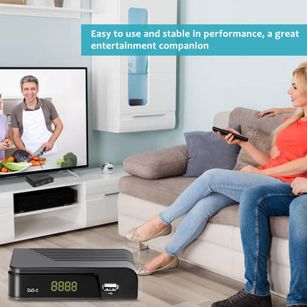 Kaabelvastuvõtja DVB-C digitaalne maapealne dekooder, Combo (HD1080p/H.264, MPEG-2, HDTV, DVB-C, SCART, USB 2.0, PVR FullHD TV kaabelvastuvõtja puldi ja kaabliga