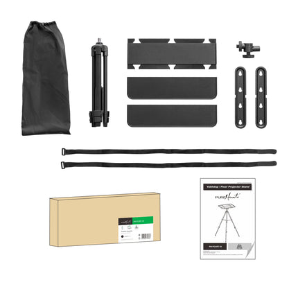 PureMounts® projektorialus, kerge ja kokkupandav projektori statiiv, kandevõime kuni 6 kg, mobiilne projektorialus, must