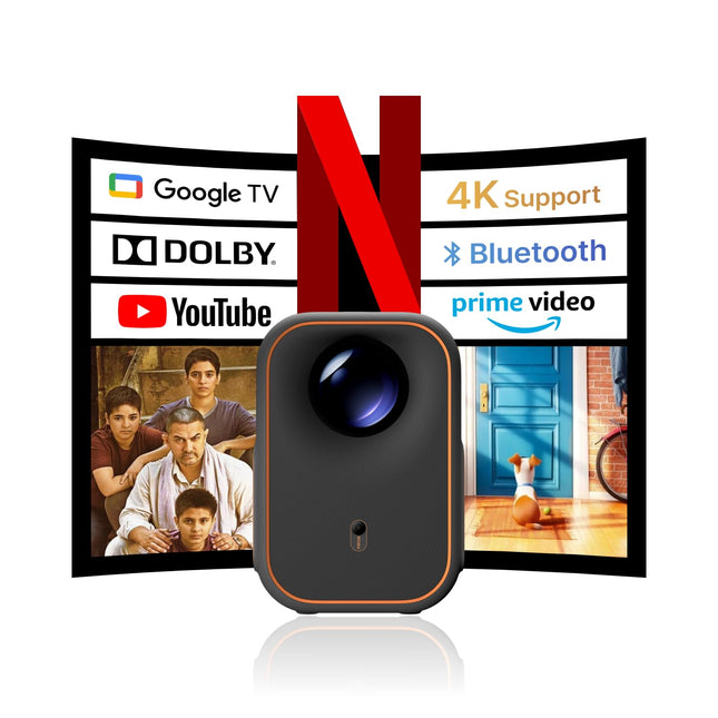 [Netflix HD sertifitseeritud ja Google TV] Formovie Xmingi esimese episoodi 4K kaasaskantav projektor Dolby Audio, Wi-Fi/Bluetoothi ​​ja eelinstallitud rakendustega (Netflix/Prime/Disney+)