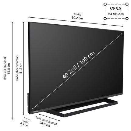 Toshiba 40LA3E63DAZ Android TV 40-tolline televiisor (Full HD nutiteler, HDR, kolmekordne tuuner, Dolby Audio, Bluetooth)