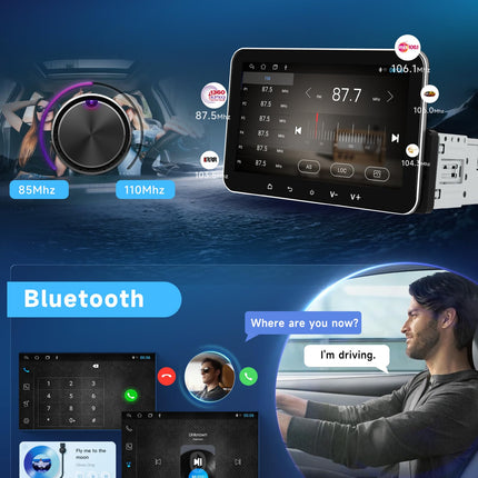2G+32G juhtmevaba Carplay Android 13 autoraadio 1 DIN koos Android Auto Navi GPS WiFi 7-tolline puutetundliku ekraaniga autoraadio peegliühendusega Bluetooth FM-raadio USB/EQ/DAB/OBD/DVR Roolil juhtimine tahavaatekaamera