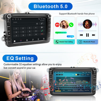 Android autoraadio navigatsiooniekraaniga VW Golf 5 6-kohalisele Passat Sharanile Tiguanile, juhtmevaba Android Auto 8-tuumaline 4G+64G Golfi raadio Carplayga, 8-tolline VW Polo T5 Caddy raadio Bluetooth RDS FM GPS DAB+ WiFi