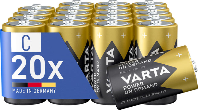VARTA C Baby patareid, 20 tk, Power on Demand, leeliseline, hoiupakend, nutikas, paindlik, võimas, ideaalne arvutitarvikute ja nutika kodu seadmete jaoks