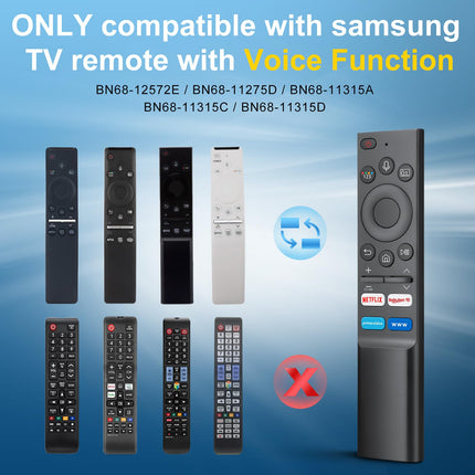 Voice Replacement for Samsung Smart TV Remote Control, Latest Upgraded Samsung Remote Control with Voice Function with Shortcut Keys
