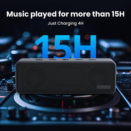 Raymate Bluetooth Speaker, Wireless Music Box with 20W Dual Bass, IPX7 Waterproof, TWS Function, 15 Hours Battery, Portable Speaker for Outdoor and Home