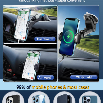 Josnown autotelefonihoidja, uuendatud versioon 3-ühes iminapa ja õhutusavaga telefonihoidja autosse, 360° pöörlev universaalne autotelefonihoidja iPhone'ile, Huaweile, Xiaomile, Samsungile
