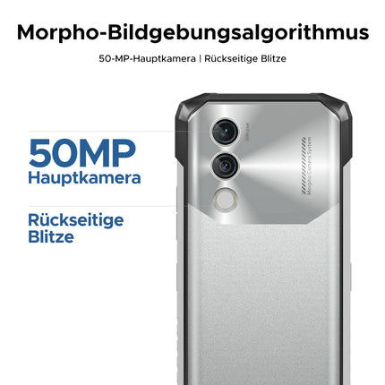 DOOGEE Blade10 Power Outdoor Handy Ohne Vertrag Android 14-10300mAh, 24GB+256GB/TF 2TB Outdoor Smartphone Wasserdicht, 50MP AI Kamera, 6.6 Zoll baustellenhandy, Drei Kartenfächer/ IP68/NFC/GPS/Face ID