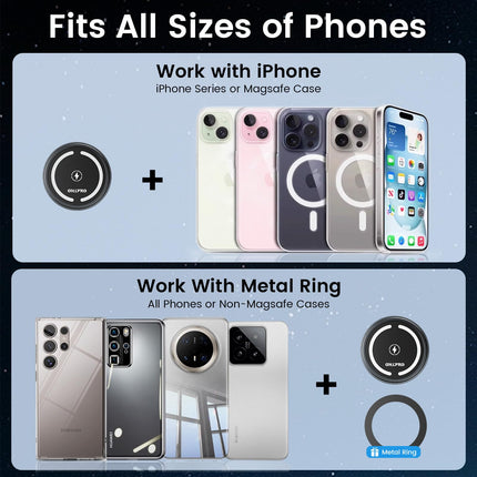 OHLPRO Compatible with MagSafe Car Mount Charger, Car Phone Holder with Charging Function for iPhone 16 Pro Max/16 Pro/16 Plus/15/14/13/12 Series, Magnetic Car Phone Holder Wireless Car Holder