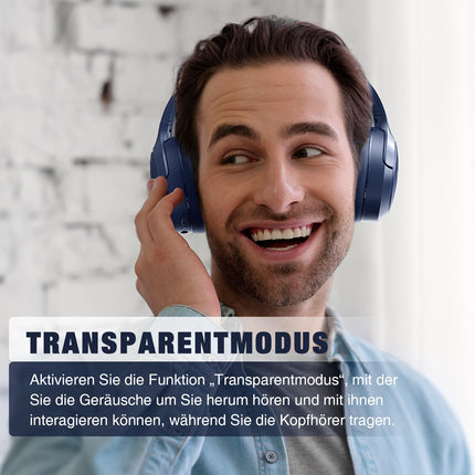 RUNOLIM Bluetooth kõrvaklapid, aktiivse mürasummutusega kõrvaklapid, juhtmevabad Bluetooth kõrvaklapid, 65 tundi mänguaega ANC-režiimis, kõrglahutusega heli, sügav bass, läbipaistvusrežiim