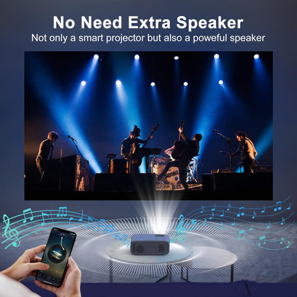 Projector 4K Supported, 15000L Native 1080P 5G WiFi Bluetooth Projector with 50% Zoom, AKATUO Mini Projector Home Theater Outdoor Projector for Cell Phone, Compatible with Smartphone/HDMI/USB/Laptop/Fire TV Stick