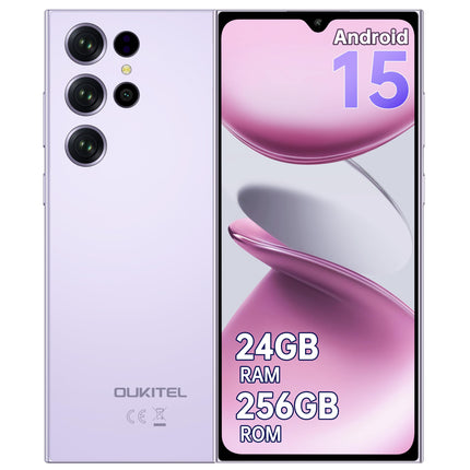 OUKITEL C61 Pro Android 15 nutitelefon, 24 GB + 256 GB / 1 TB nutitelefon, 6,88-tolline HD+ 90 Hz ekraan, 5150 mAh aku, 13 MP + 5 MP kaamera, 4G kahe SIM-kaardiga nutitelefon, NFC/sõrmejälje/näotuvastuse/OTG