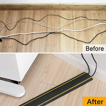 Floor cable bridge, 3M floor cable duct, flexible PVC floor cable protection, floor cable cover for office, workshop, warehouse, concert etc., cable protection and prevention of tripping hazards